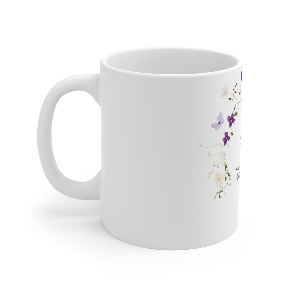 Floral Wreath Ceramic Coffee Mug — Personalized 11oz & 15oz