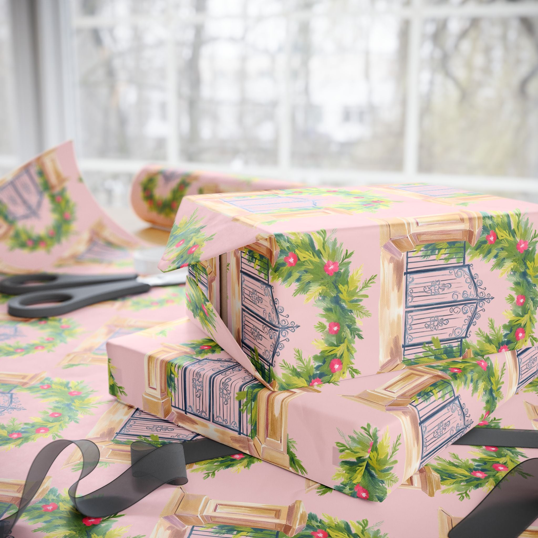 Floral Garden Gate Wrapping Paper
