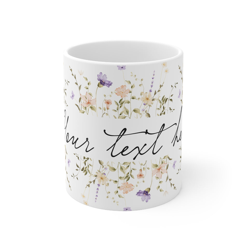 Personalized Floral Ceramic Coffee Mug – Gift for Her