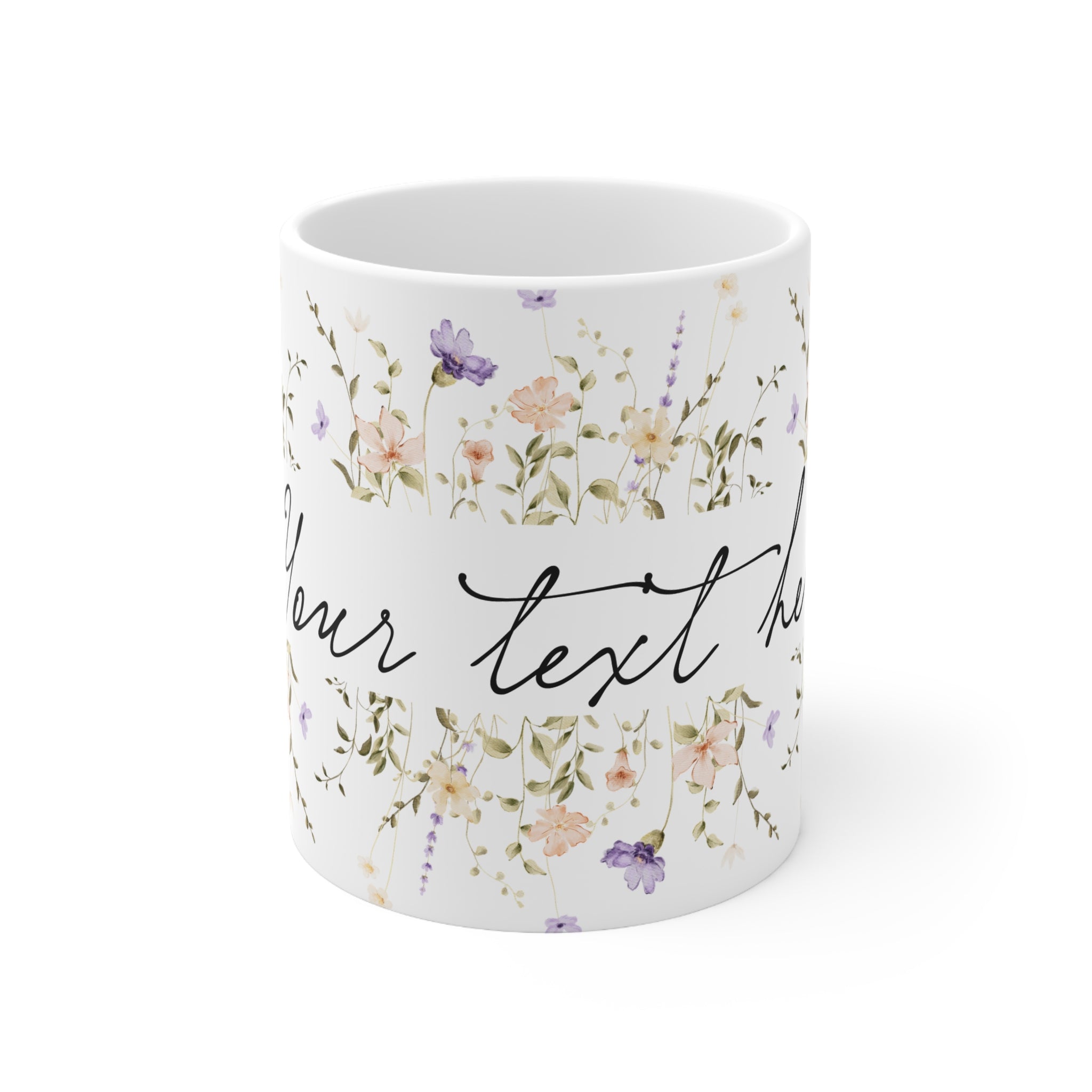 Personalized Floral Ceramic Coffee Mug – Gift for Her