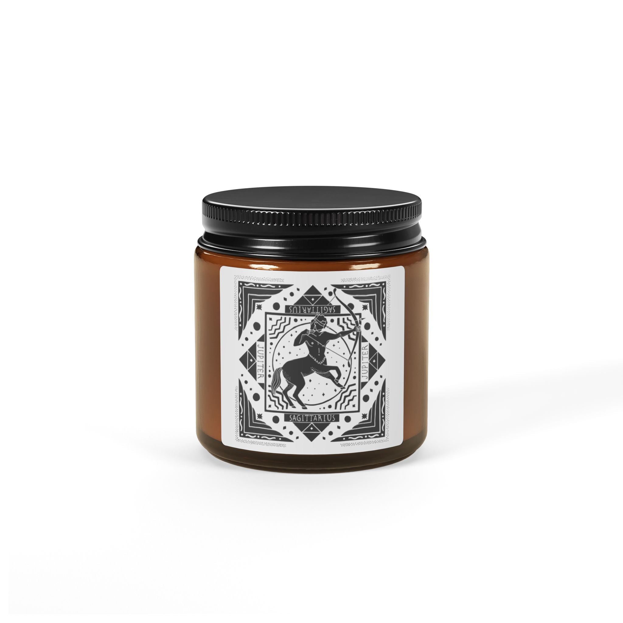 Sagittarius Zodiac Scented Soy Candle — Amber Jar (Multi-Size)