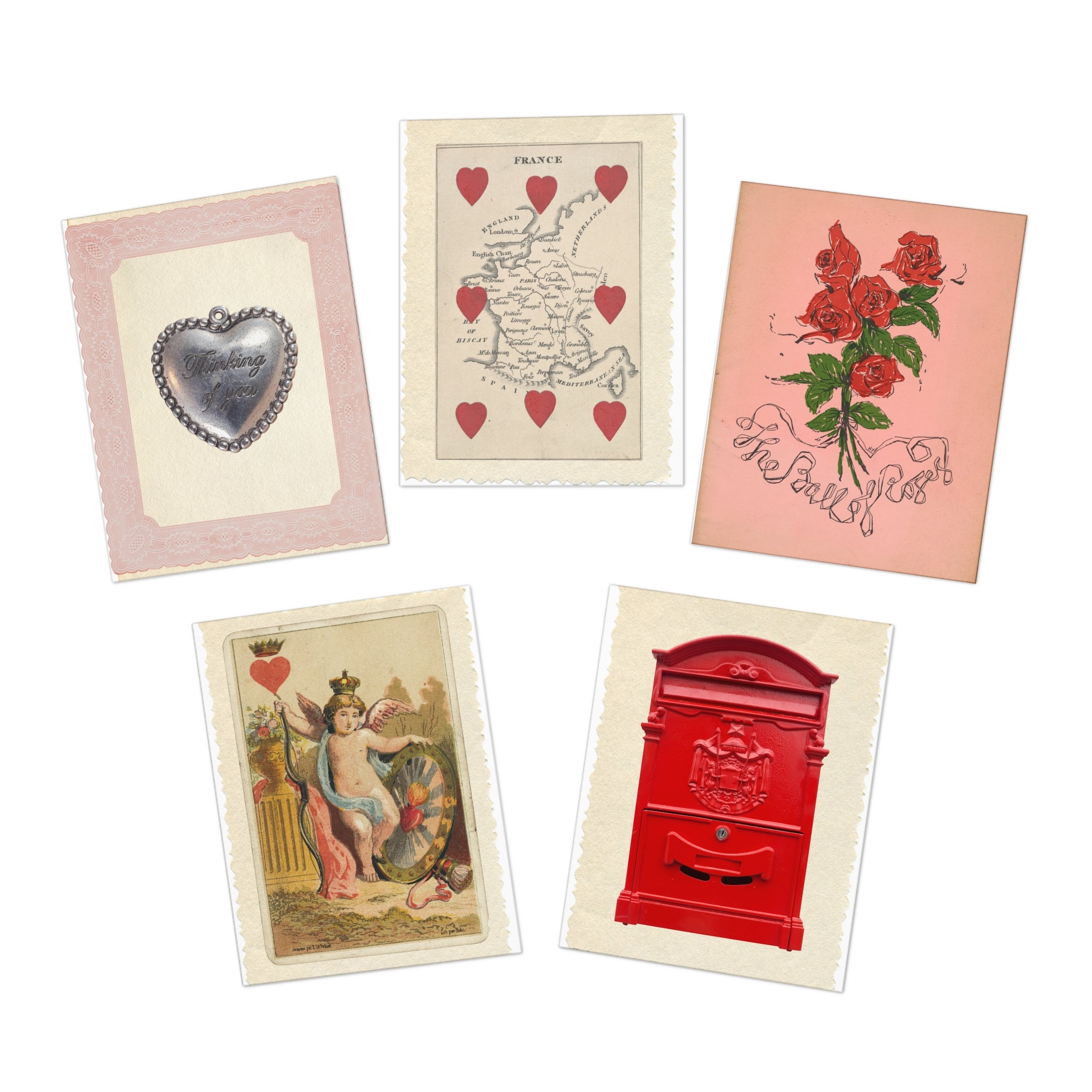 Vintage Valentine Cards | Collage Greeting Card Set