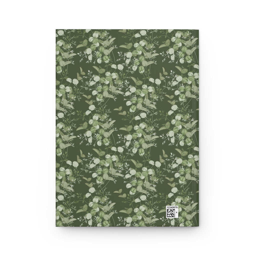 Botanical Eucalyptus Hardcover Journal — Green Floral Notebook for Writing & Gift