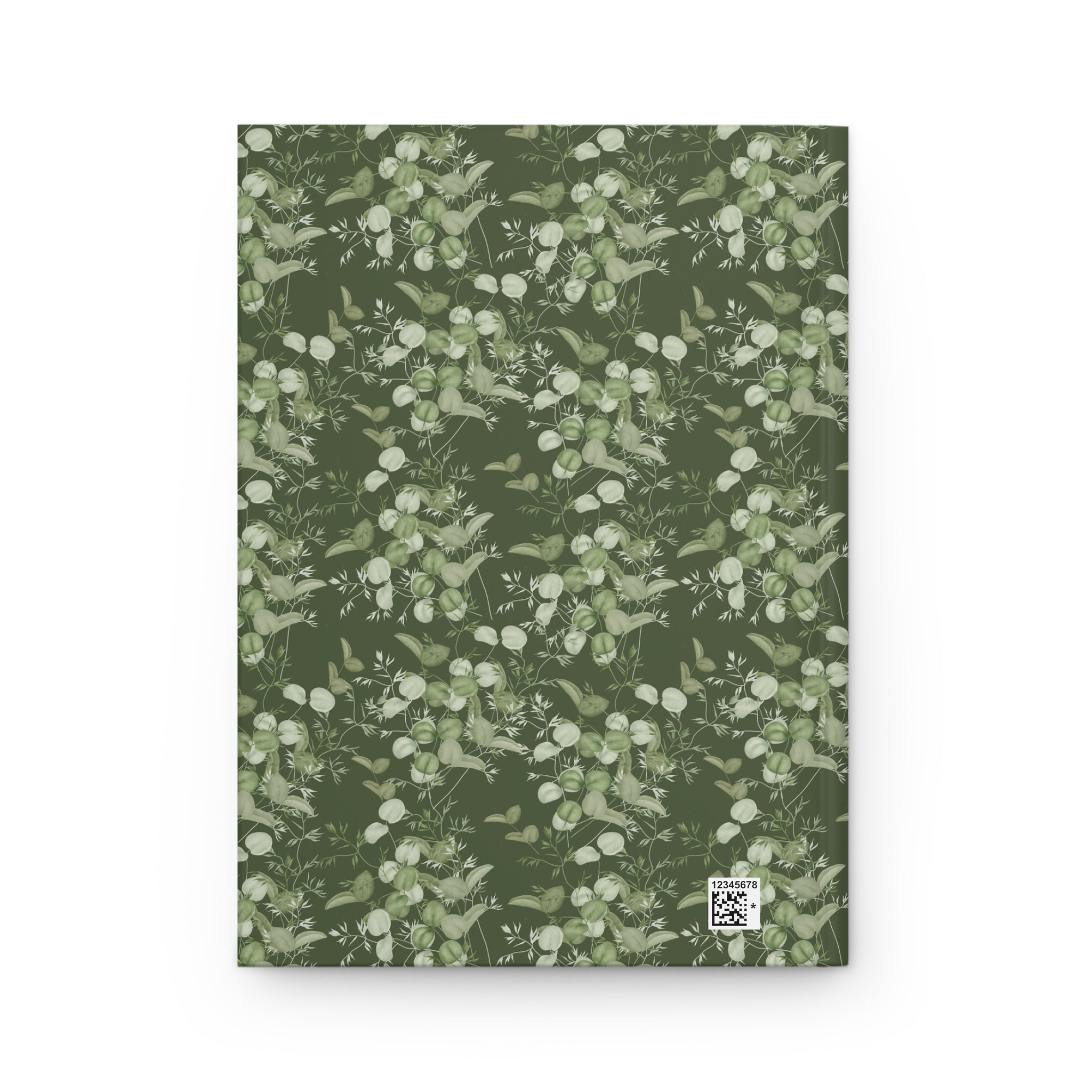 Botanical Eucalyptus Hardcover Journal — Green Floral Notebook for Writing & Gift