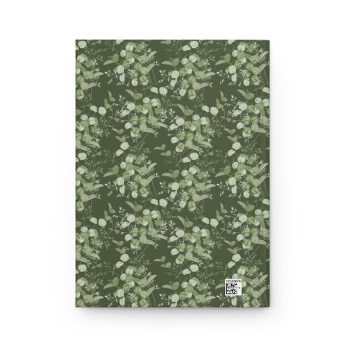 Botanical Eucalyptus Hardcover Journal — Green Floral Notebook for Writing & Gift