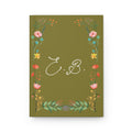Custom Monogram Olive Floral Wreath Hardcover Journal