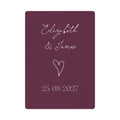 Burgundy Wedding Favour Personalised Poker Cards
