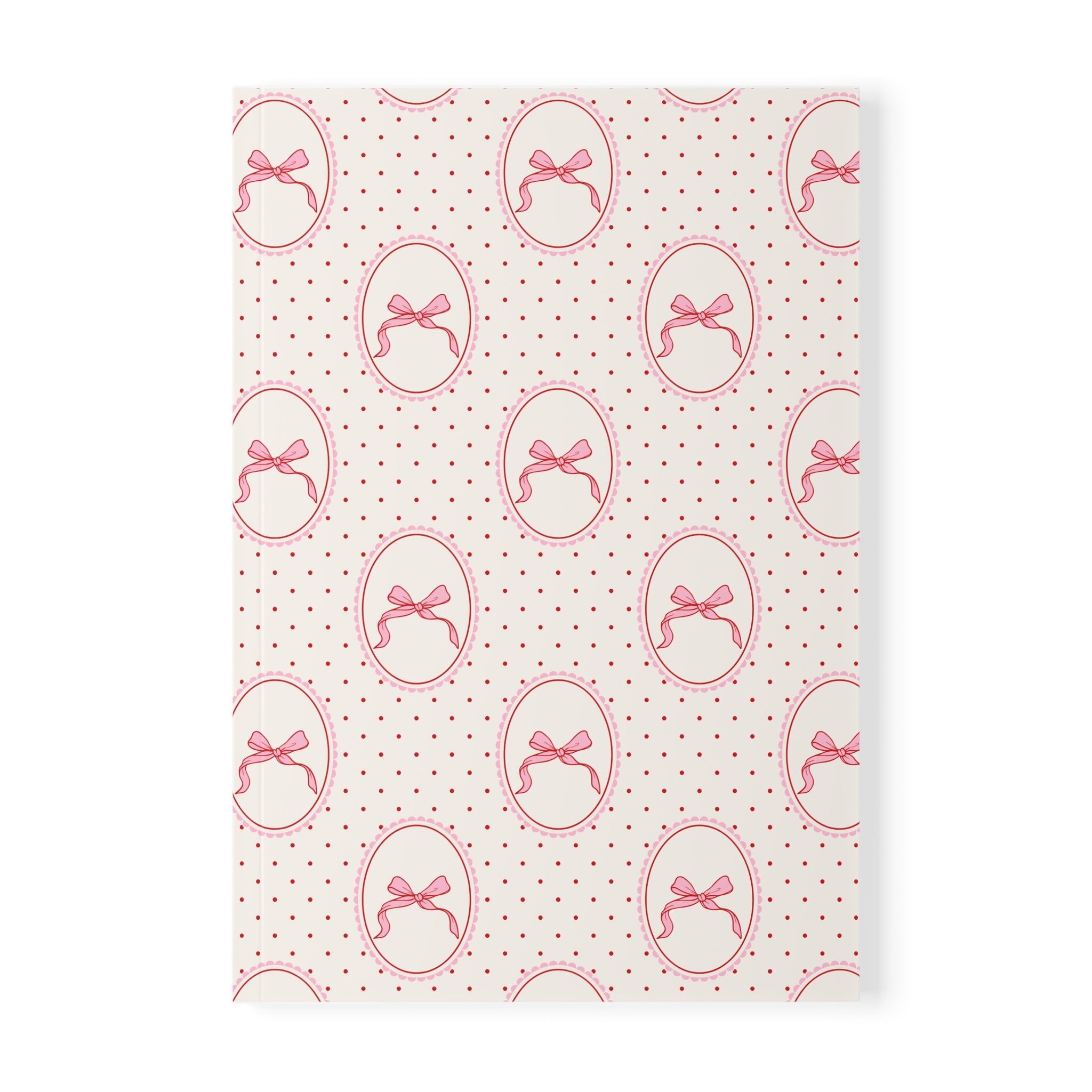 Pink Bow Notebook A5 | Polka Dot Softcover Journal