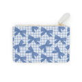 Mini Clutch — Blue Gingham Bow Patterned Coin Pouch