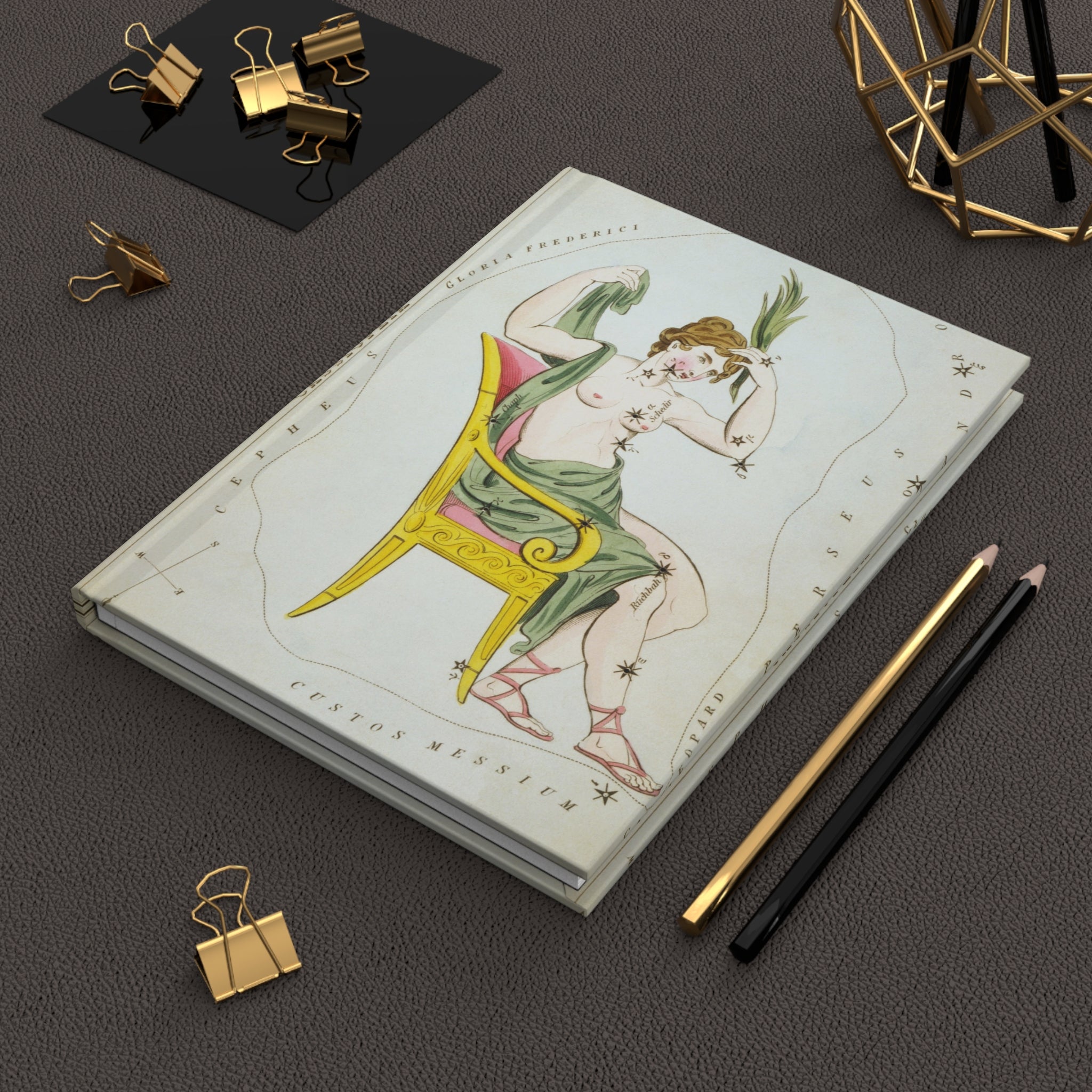 Hardcover Journal, Zodiac Constellation Notebook, Vintage Astrology Design
