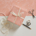 Peach Marble Wrapping Paper | Soft Stone Texture Gift Wrap (3 Sheets)