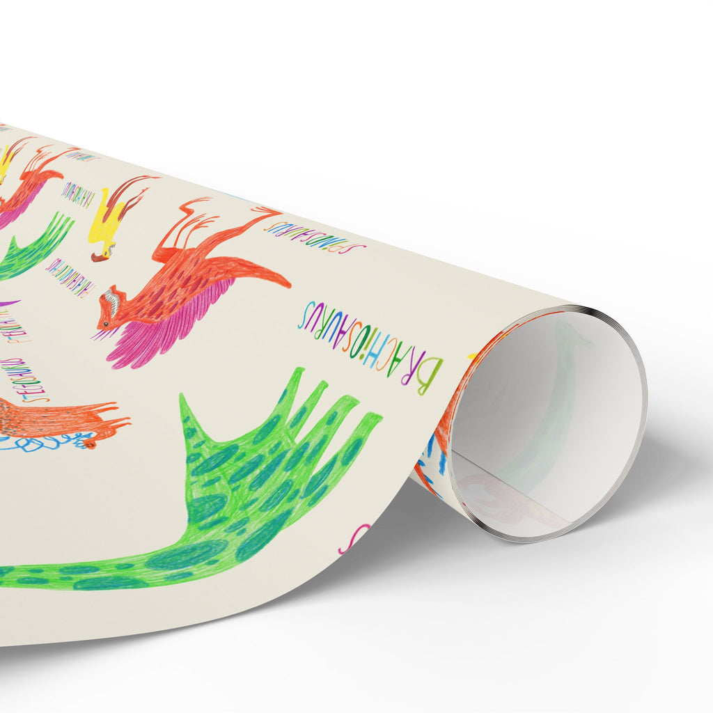 Dinosaur Kids Wrapping Paper — Colorful Rainbow Dino Gift Wrap