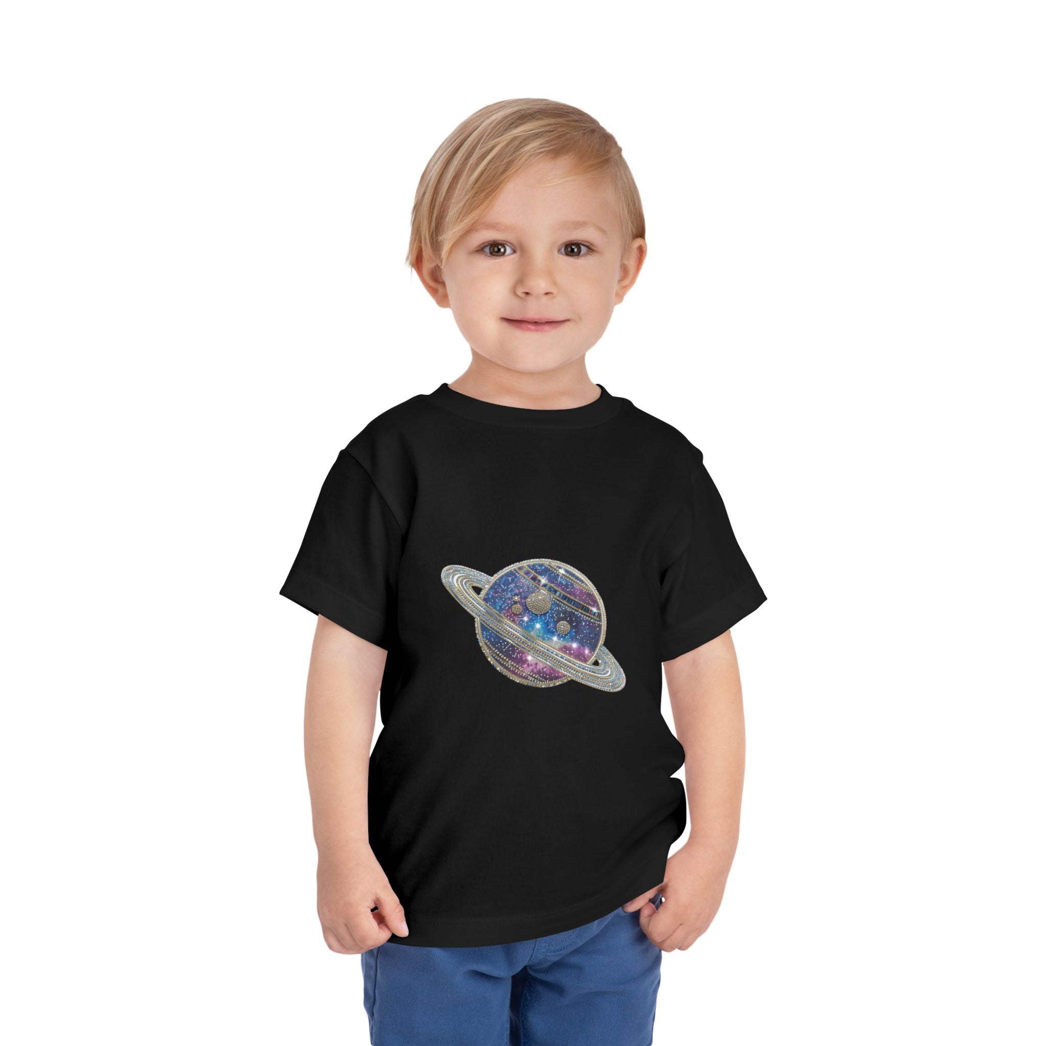 Toddler Tee — Glitter Galaxy Saturn Planet Space Shirt for Kids