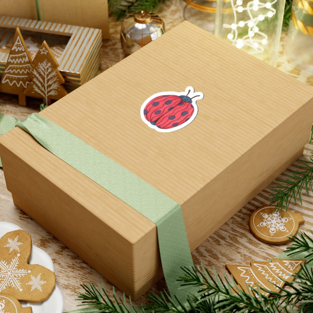 Ladybug Kiss-Cut Sticker — Cute Red Polka Dot Bug Decal for Laptops, Water Bottles & Notebooks
