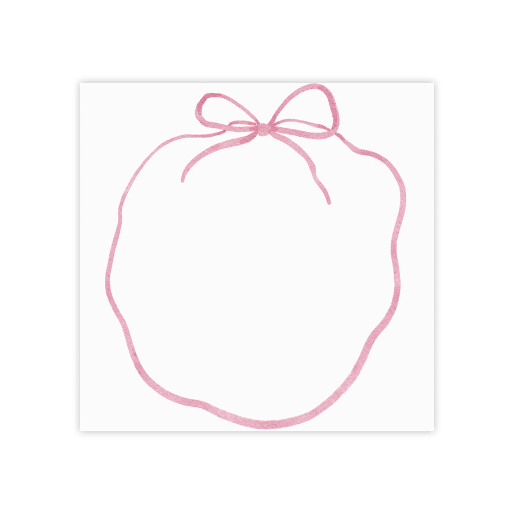 Sticky Notes, Pink Bow Notepad, Cute Decorative Post-it Style Notes, Desk Stationery