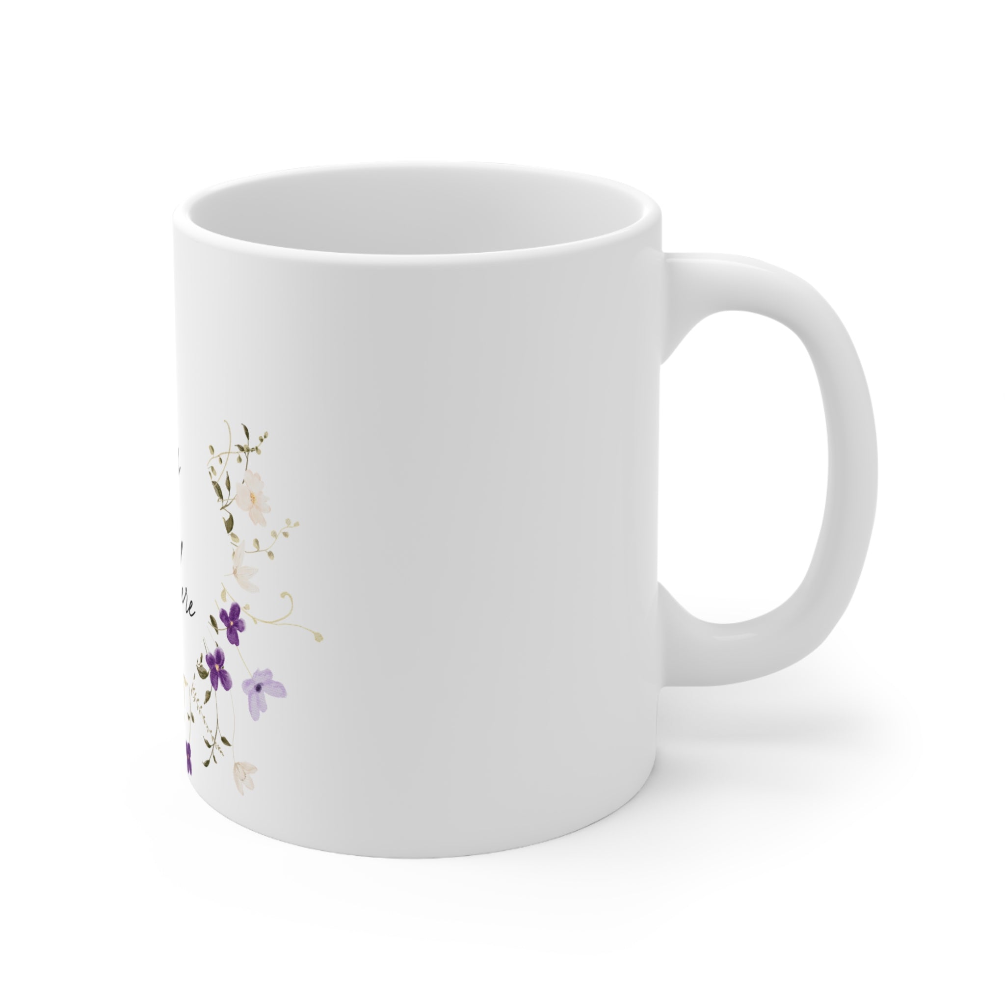 Floral Wreath Ceramic Coffee Mug — Personalized 11oz & 15oz