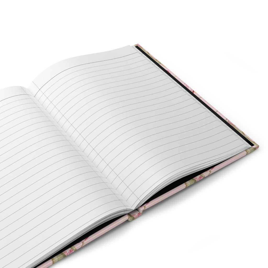 Pink Floral Hardcover Journal — Vintage Bellflower Notebook for Notes & Gifts