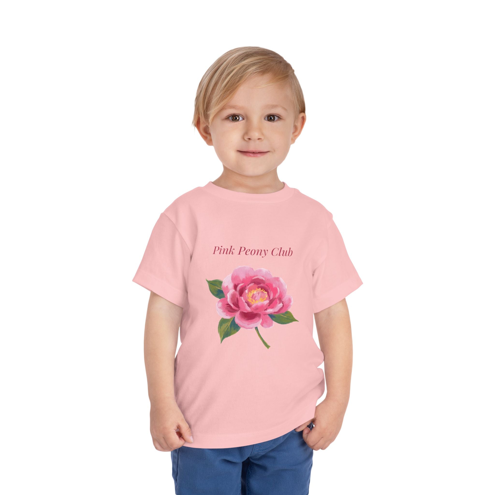 Pink Peony Club Toddler Tee — Floral '20 Pink Short Sleeve