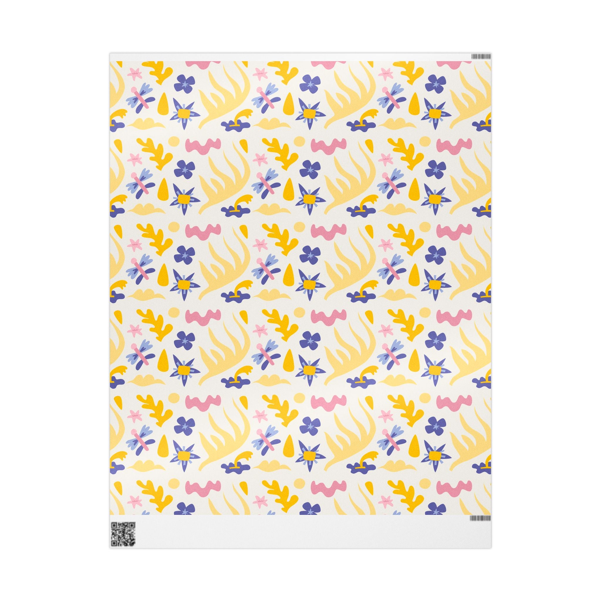 Floral Pastel Wrapping Paper Roll — Yellow, Pink & Lavender Patterned Gift Wrap