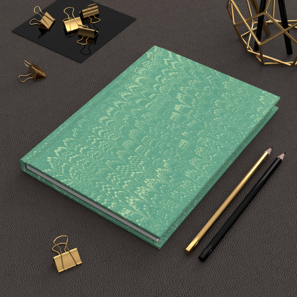 Hardcover Journal, Teal Marble Notebook, Matte Acid Wash Pattern Writing Journal