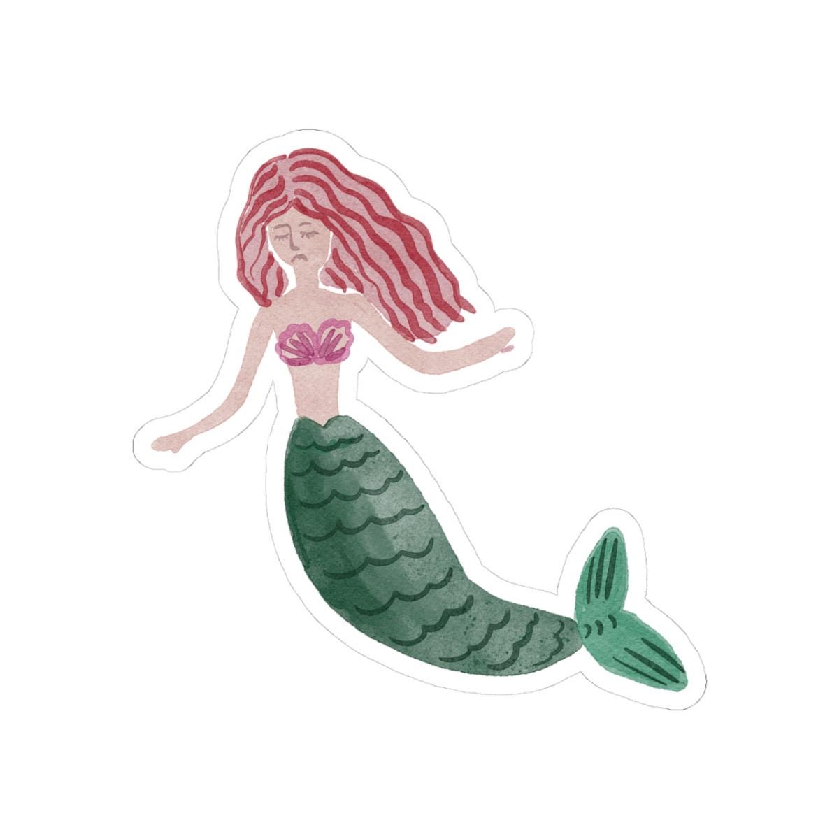 Hand Painted Mermaid Vinyl Sticker Decal