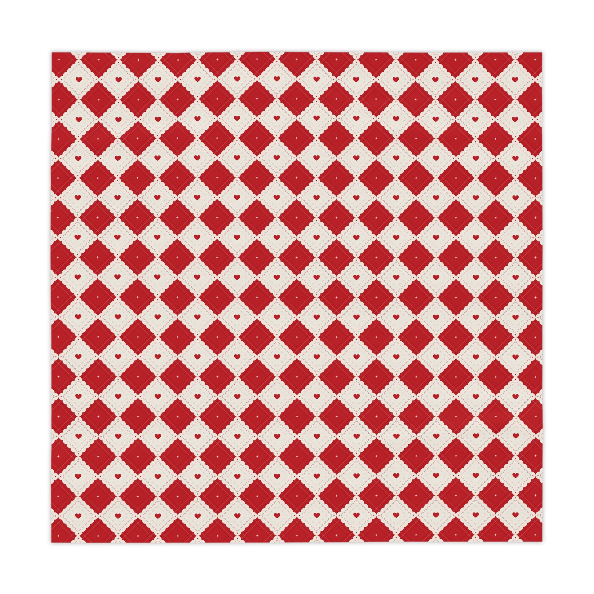 Red Diamond Check Tablecloth — Retro Picnic Plaid Table Cover