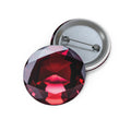 Gemstone Pin Button — Red Faceted Jewel Enamel Lapel Pin