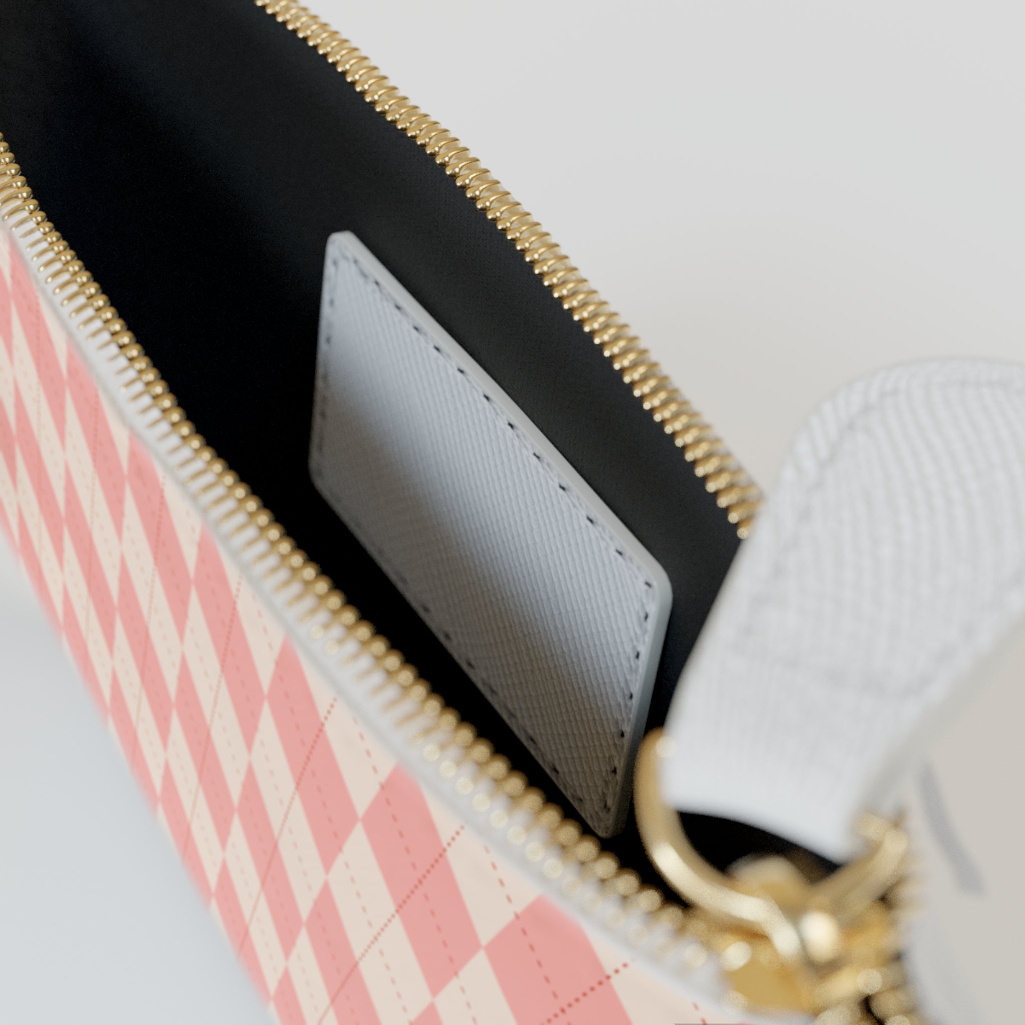 Argyle Clutch Bag | Pink Diamond Wrist Pouch
