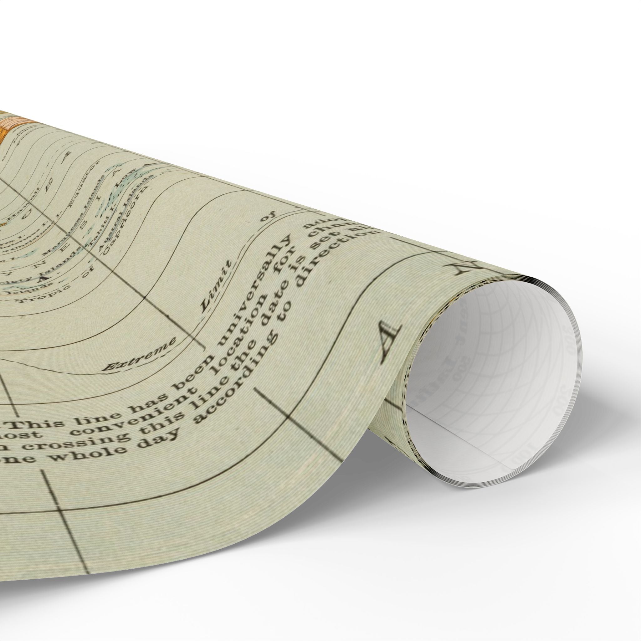 Wrapping Paper Roll, World Map Vintage Gift Wrap, Antique Travel Map Design