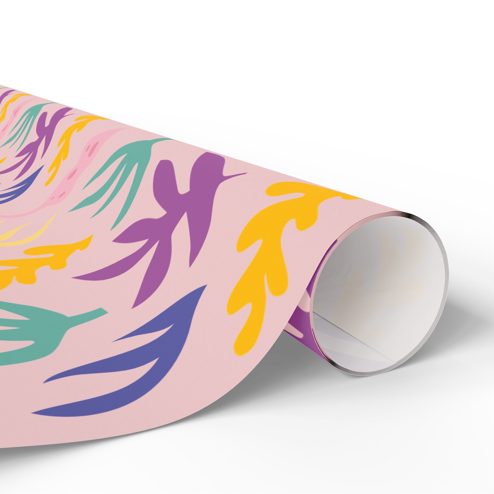 Floral Confetti Wrapping Paper - Pastel Pink Botanical Gift Wrap