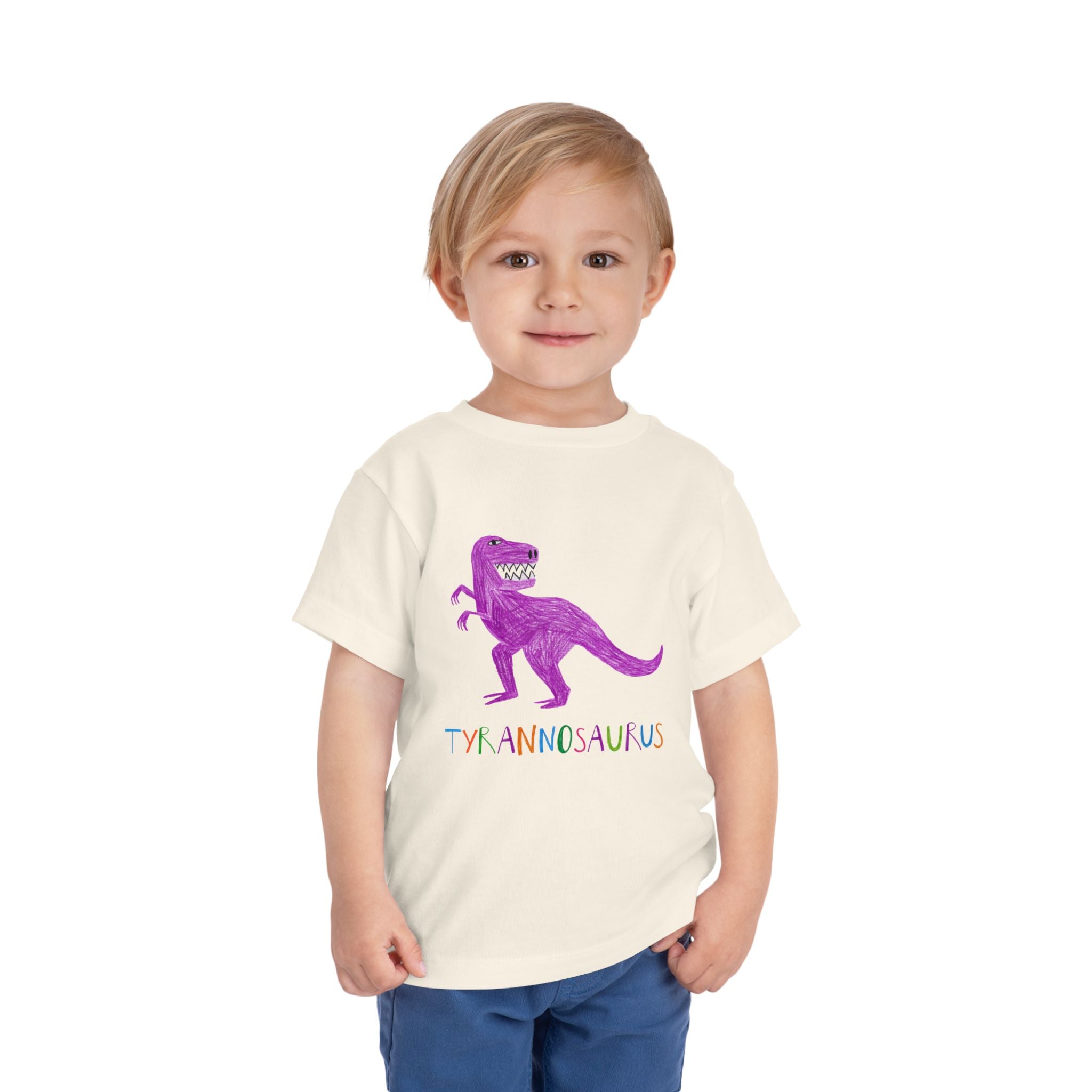 Toddler Tee — Purple Tyrannosaurus Dinosaur Graphic