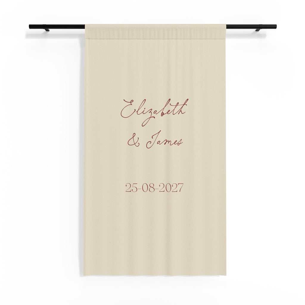 Personalized Sheer Curtain — Custom Names & Date (e.g., “Elizabeth & James 25-08-2027”)