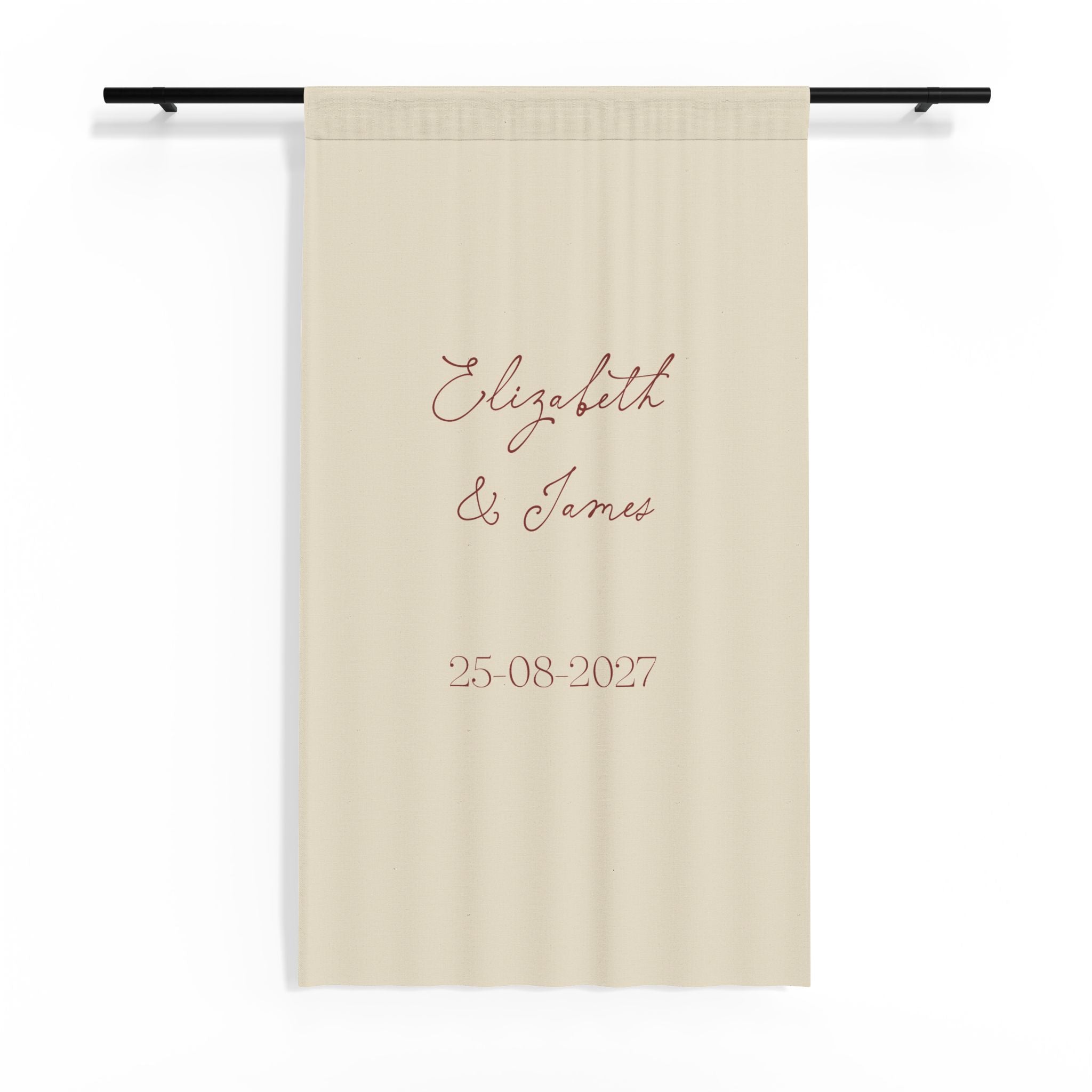 Personalized Sheer Curtain — Custom Names & Date (e.g., “Elizabeth & James 25-08-2027”)