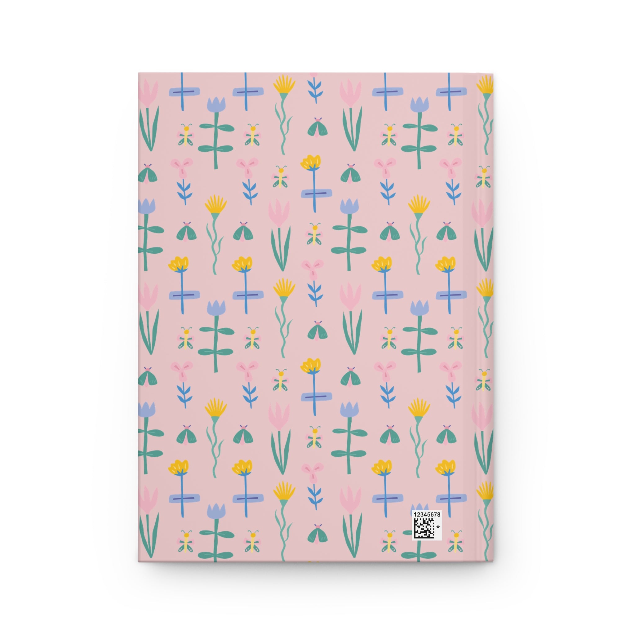 Floral Pattern Hardcover Journal — Pink Botanical Notebook