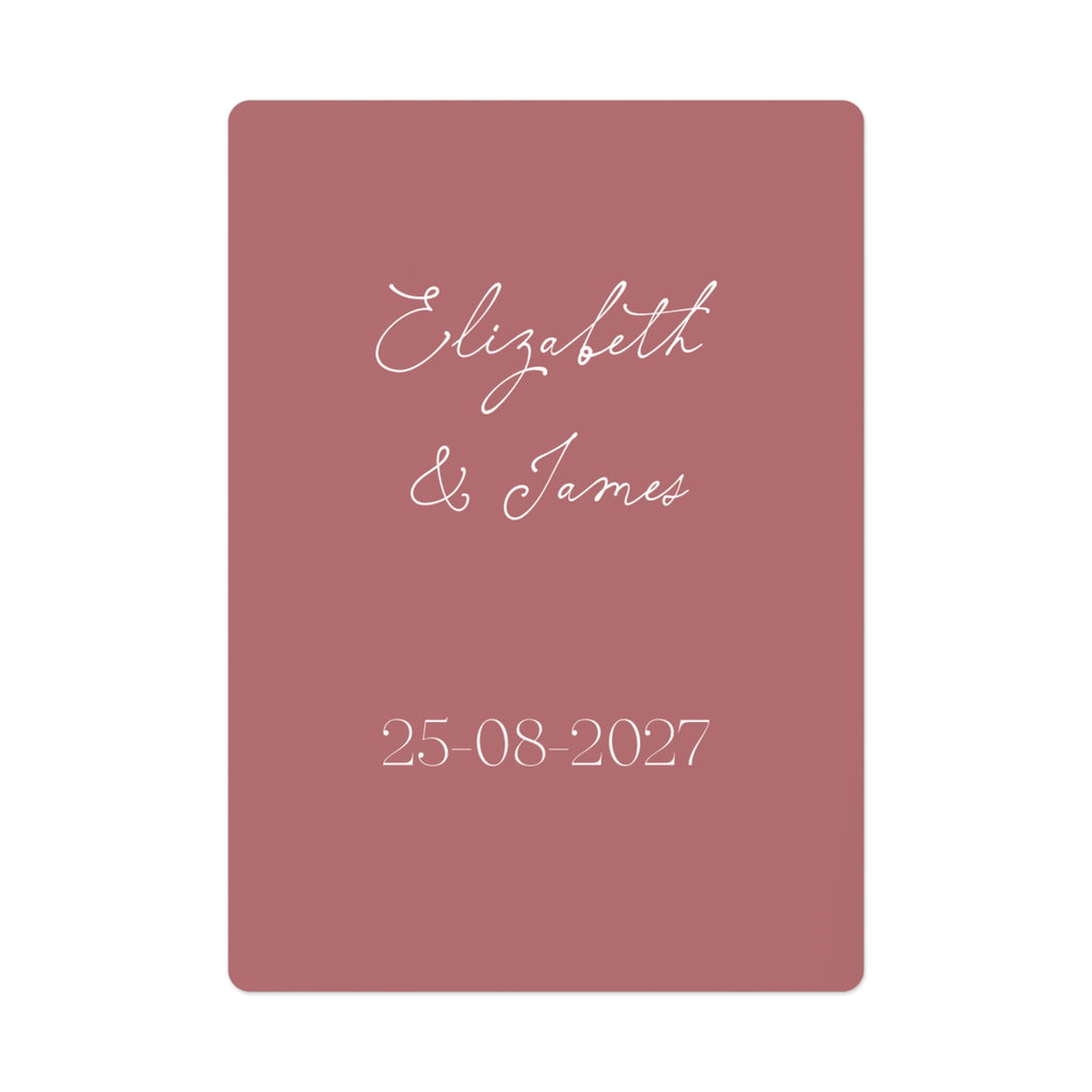 Dusty Pink Wedding Favour Personalised Poker Cards