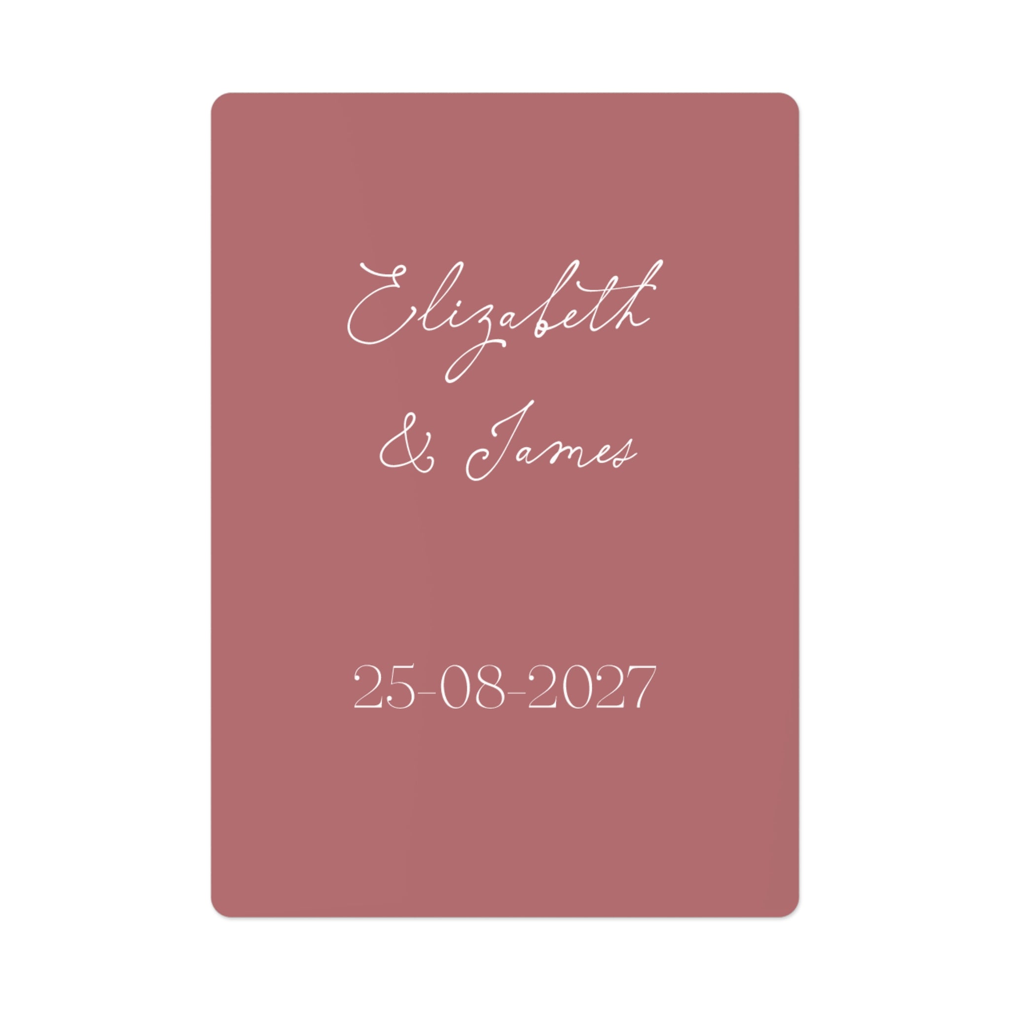 Dusty Pink Wedding Favour Personalised Poker Cards