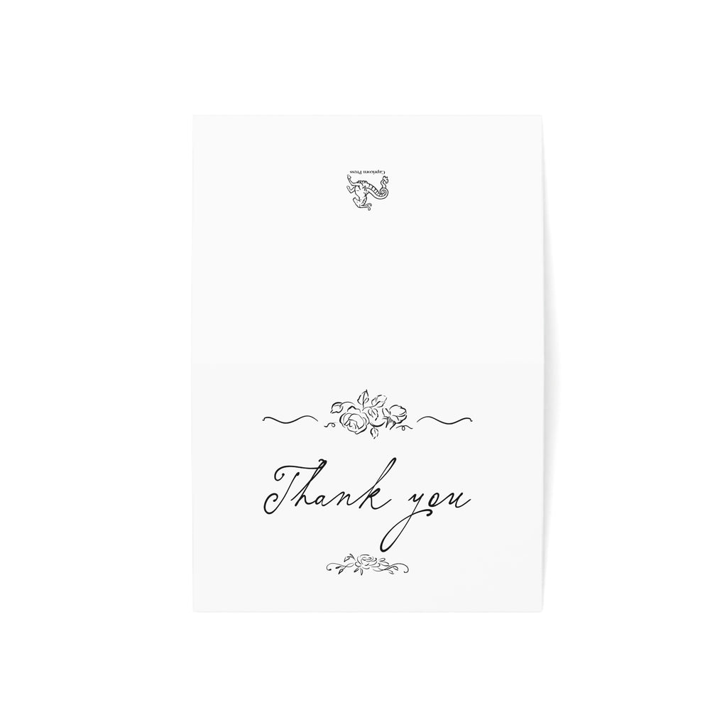 Floral Script Thank You Cards