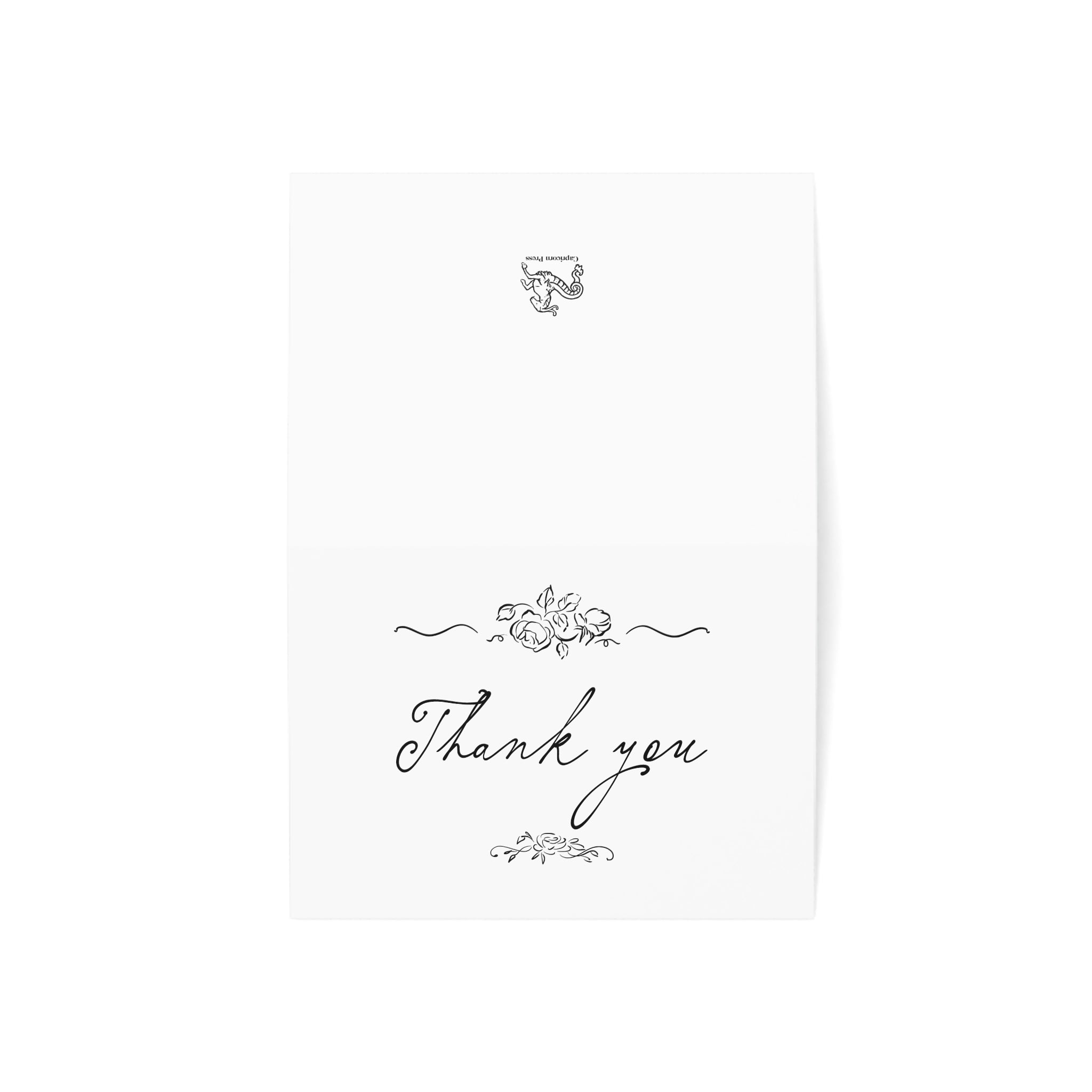 Floral Script Thank You Cards