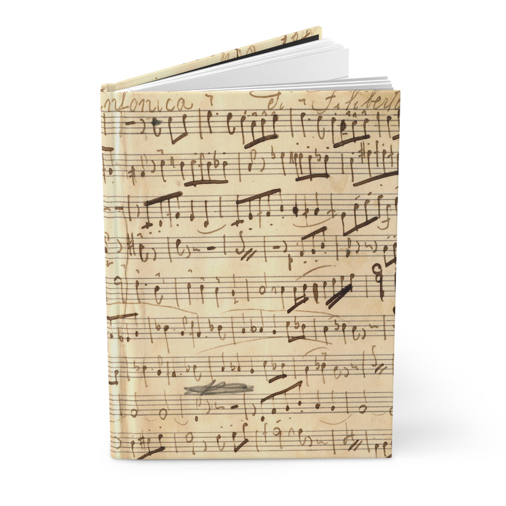 Hardcover Journal, Vintage Sheet Music Notebook, Lined Writing Journal for Musicians