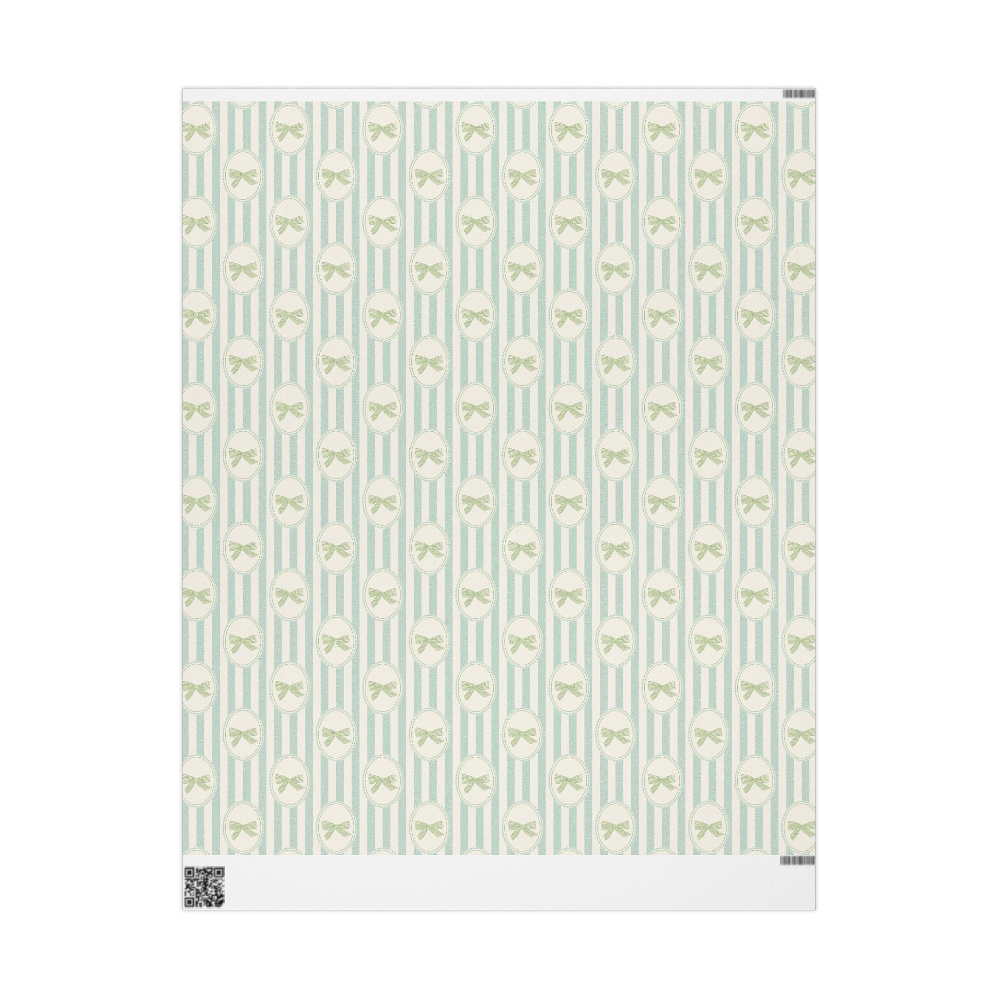 Bow Wrapping Paper | Pastel Green Stripe Gift Wrap