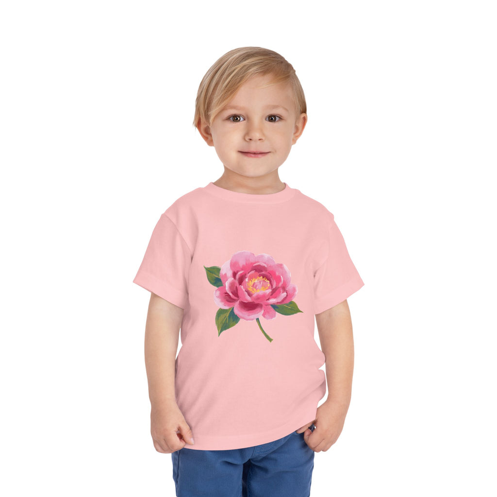 Toddler Tee — Pink Peony Floral Shirt for Girls