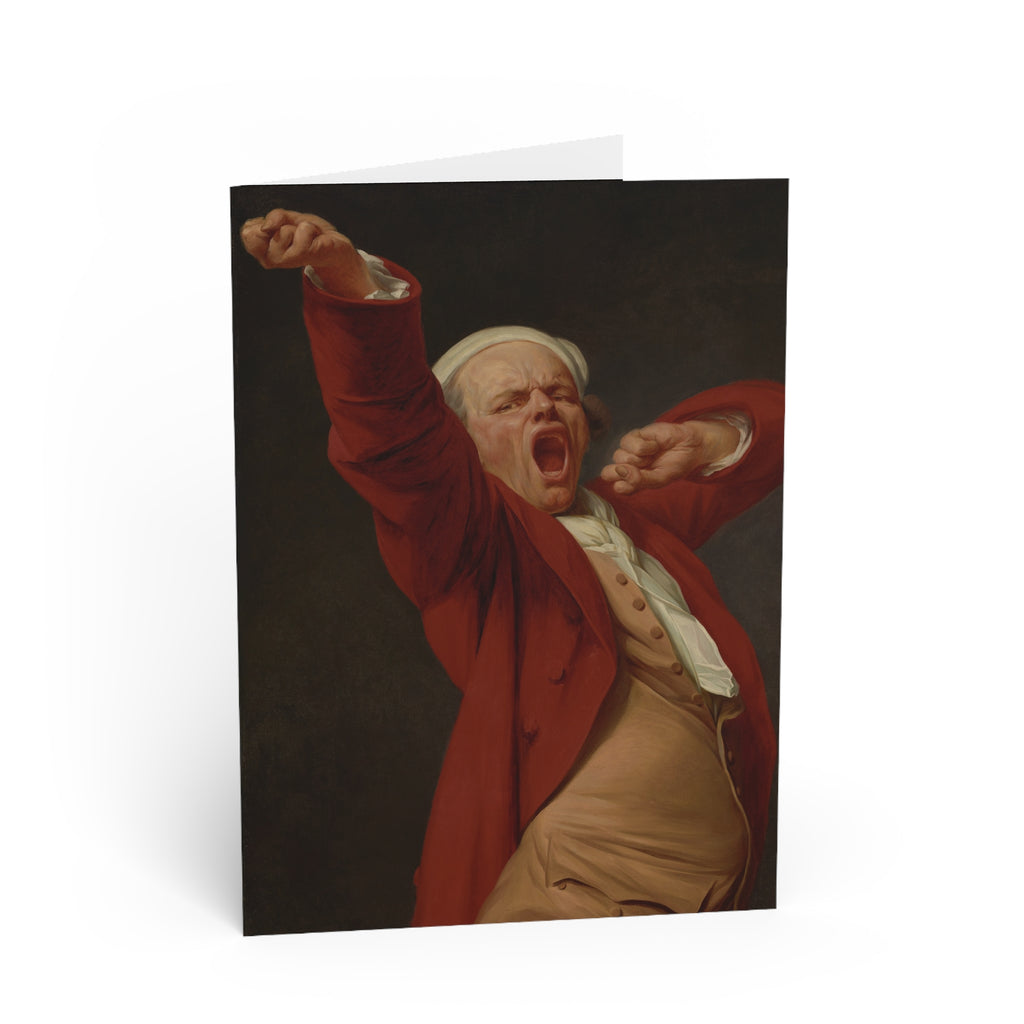 Greeting Card — Yawning Man Classic Art Funny Birthday or Humorous Note