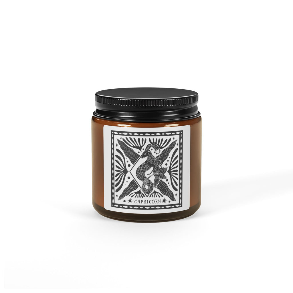 Capricorn Zodiac Soy Candle — Amber Jar Scented Candle (Multi-Size)