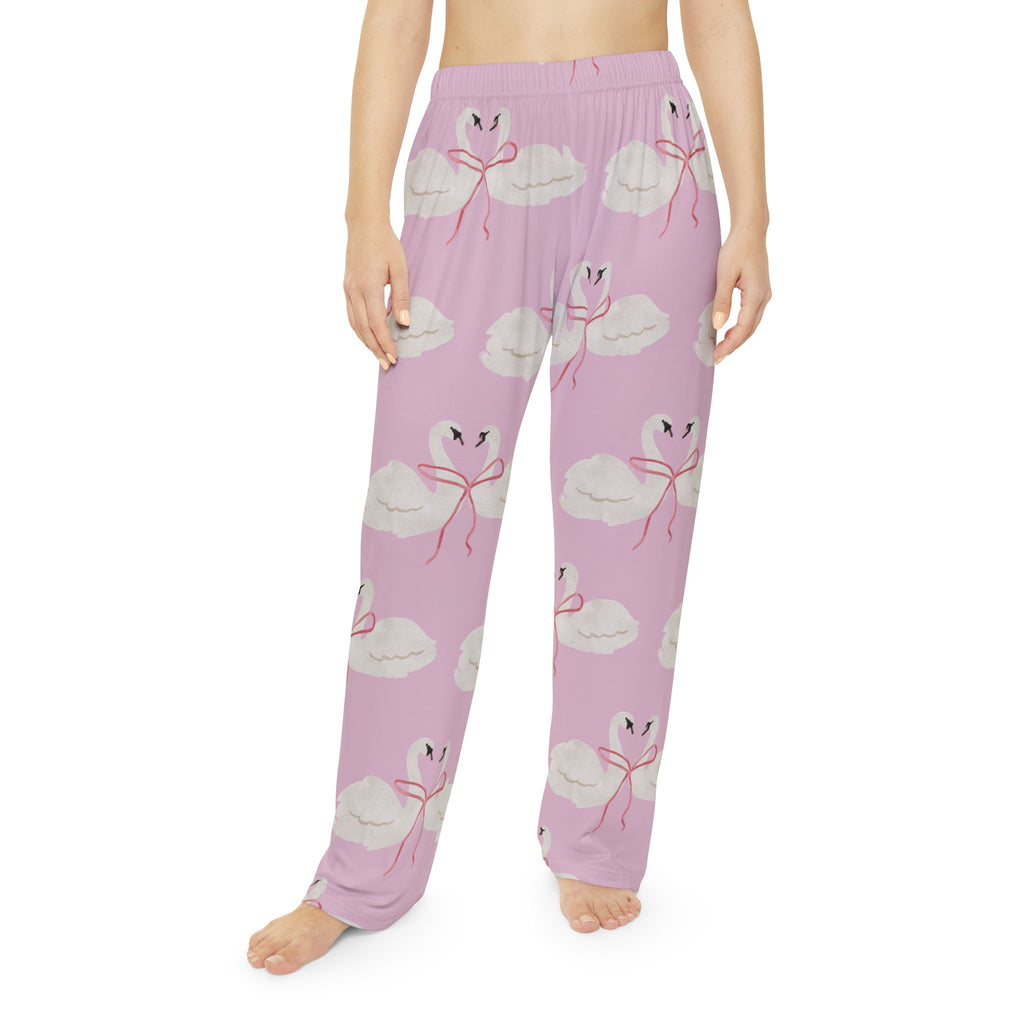 Women's Pajama Pants, Swan Ballet Lounge Pants, Soft Sleepwear Bottoms
