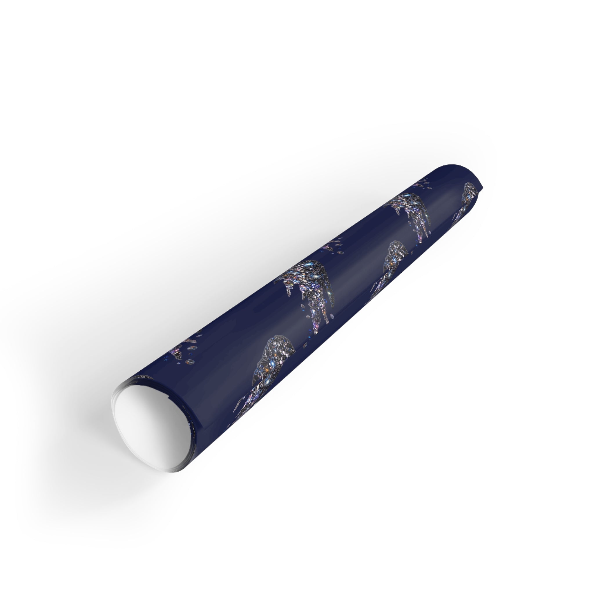 Navy Shooting Star Gift Wrap Roll — Celestial Holiday Wrapping Paper