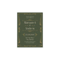 Green Art Nouveau Wedding Invitation | Customizable Flat Card Pack (10, 30, 50 Count)