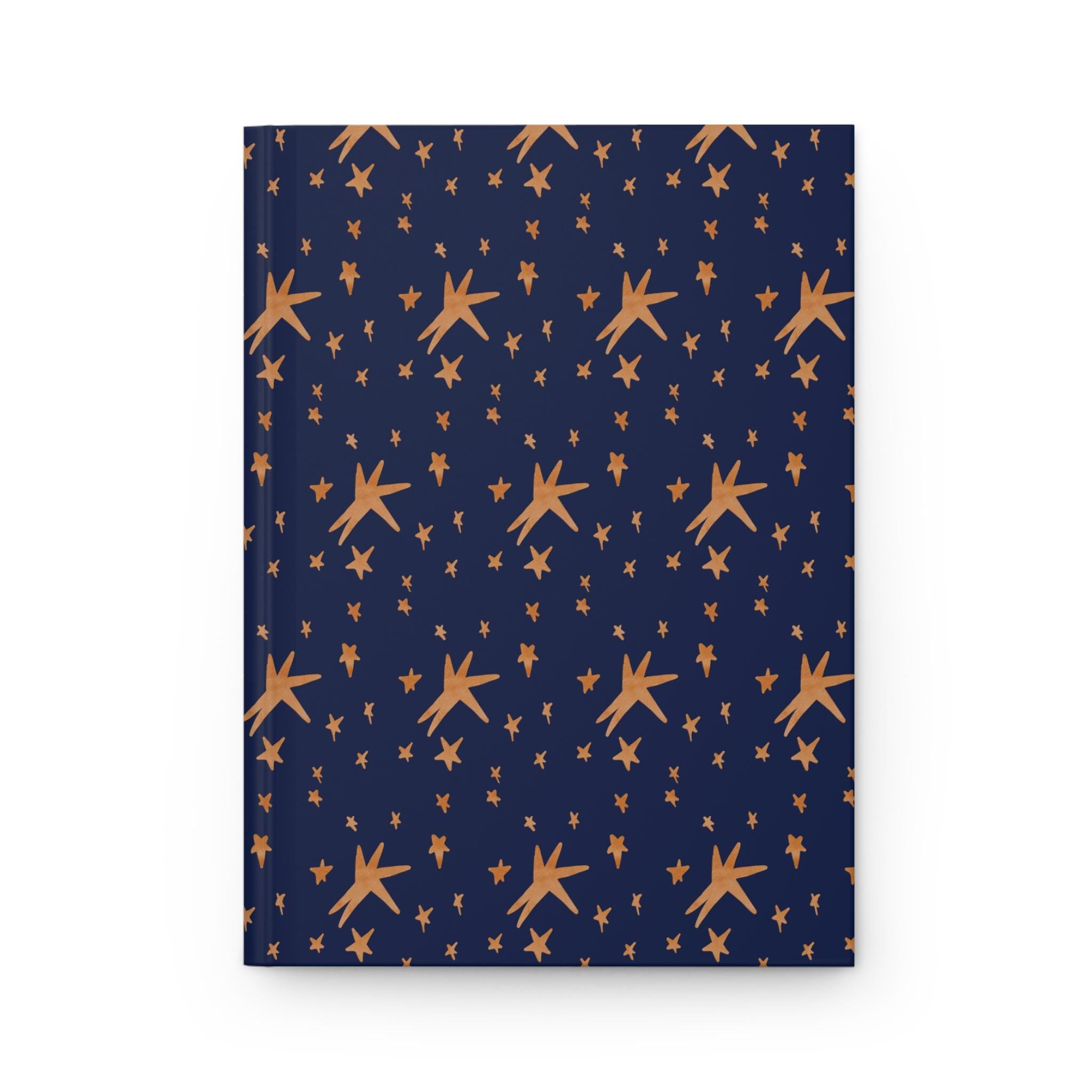 Copper Stars Pattern Hardcover Journal | Blue Starry Notebook