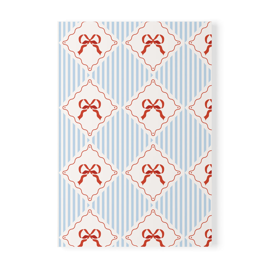 Ribbon Pattern Notebook A5 | Bow Tile Softcover Journal