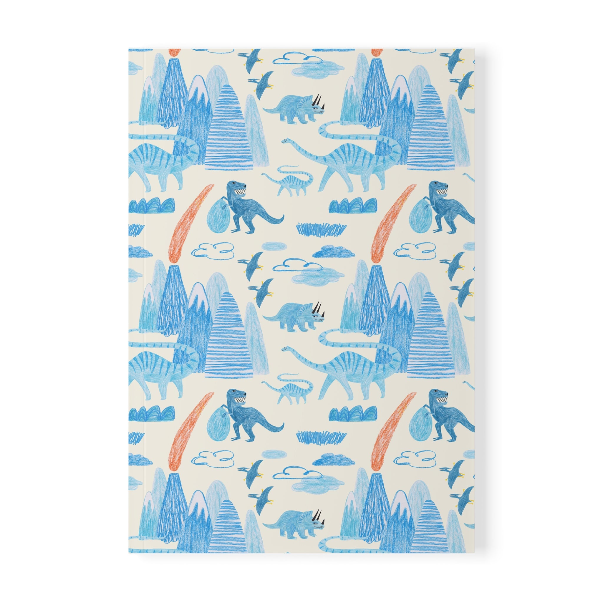 Dinosaur Notebook A5 | Blue Jurassic Pattern Journal