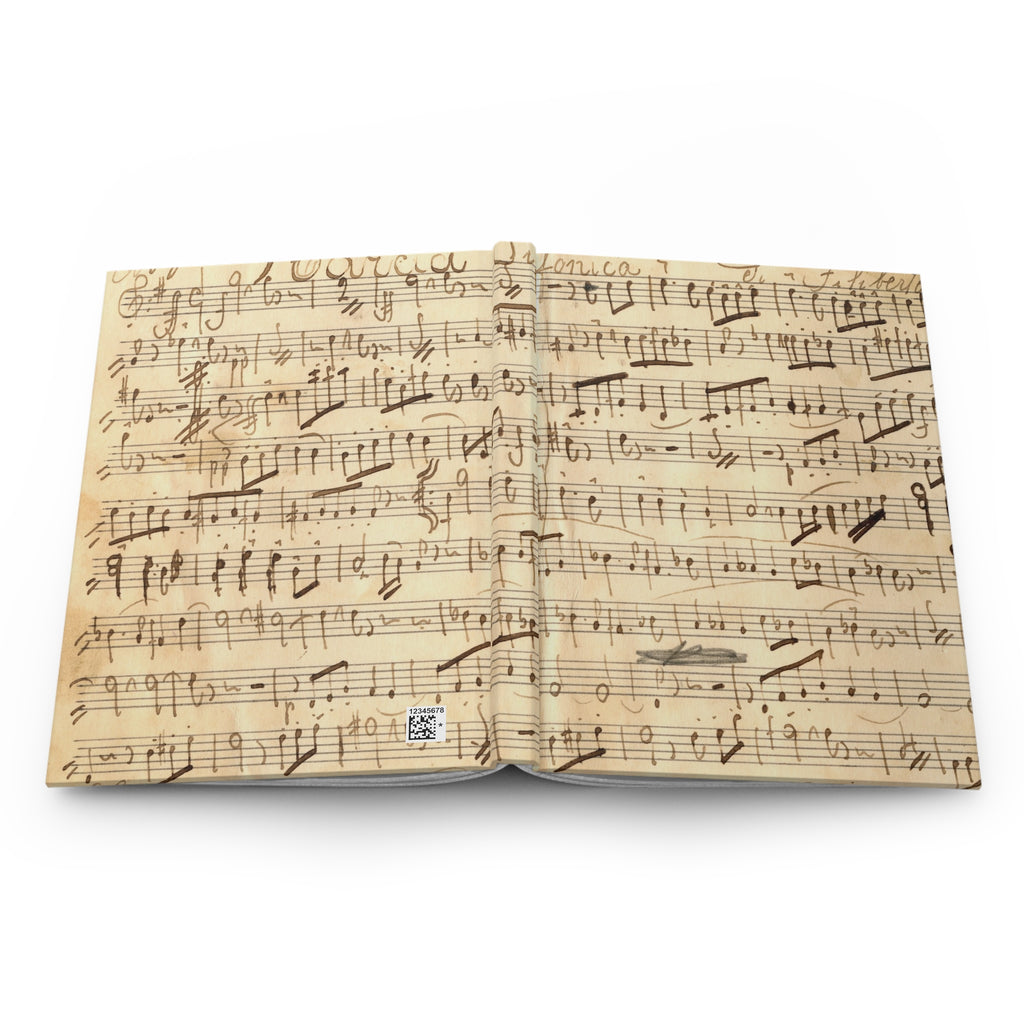 Hardcover Journal, Vintage Sheet Music Notebook, Lined Writing Journal for Musicians